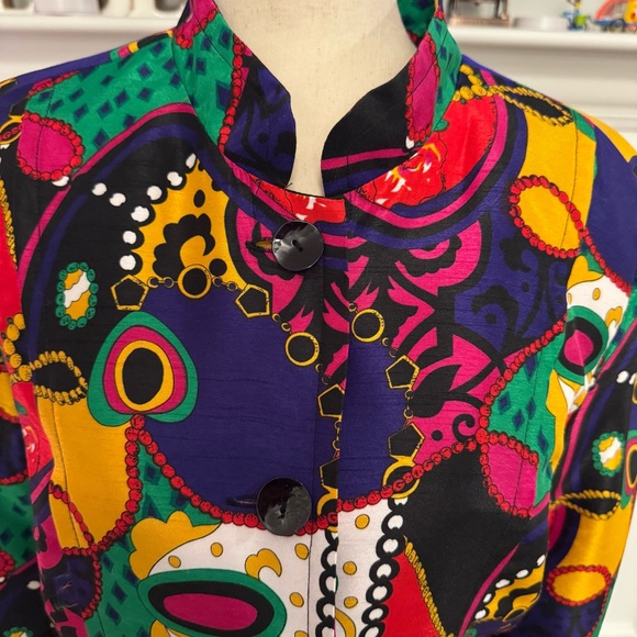 🎭 Joni B. Vintage Multicolor Abstract Print Jacket (M) - Picture 2 of 9